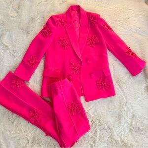 Pink Floral Blazer and Pants set